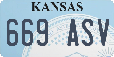 KS license plate 669ASV