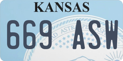 KS license plate 669ASW