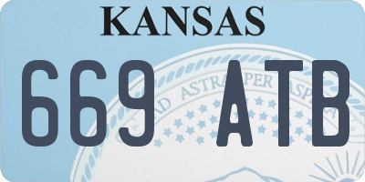KS license plate 669ATB