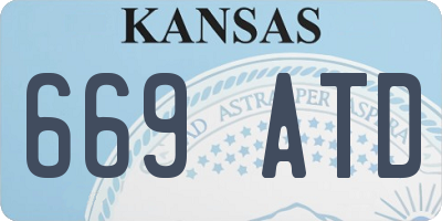 KS license plate 669ATD