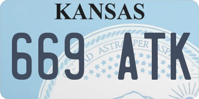 KS license plate 669ATK