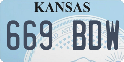 KS license plate 669BDW