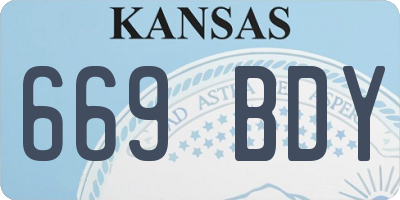 KS license plate 669BDY
