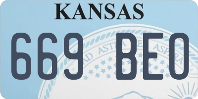 KS license plate 669BEO