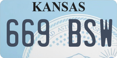 KS license plate 669BSW