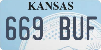 KS license plate 669BUF