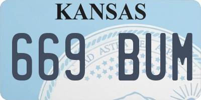KS license plate 669BUM