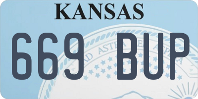 KS license plate 669BUP