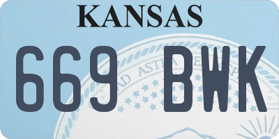 KS license plate 669BWK