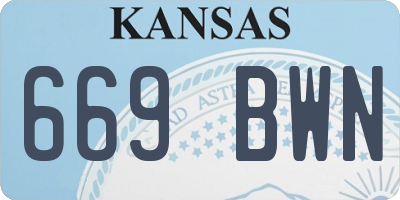 KS license plate 669BWN