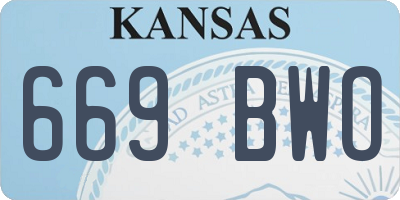 KS license plate 669BWO