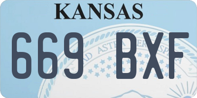 KS license plate 669BXF