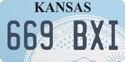 KS license plate 669BXI