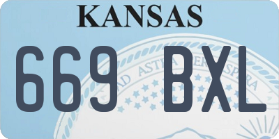 KS license plate 669BXL
