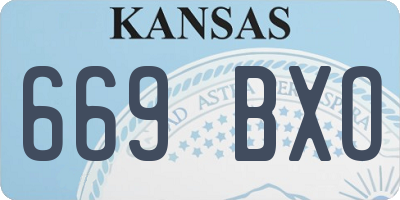 KS license plate 669BXO