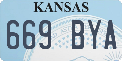 KS license plate 669BYA