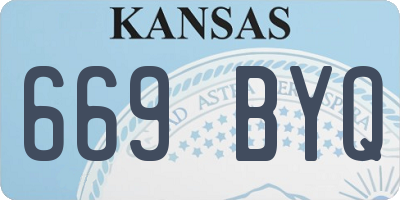 KS license plate 669BYQ