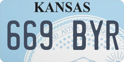 KS license plate 669BYR