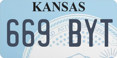 KS license plate 669BYT