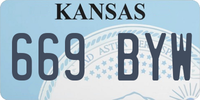 KS license plate 669BYW