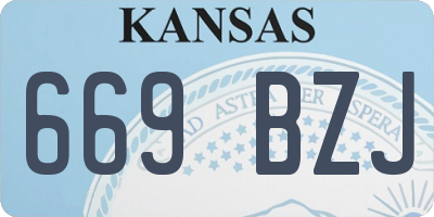 KS license plate 669BZJ