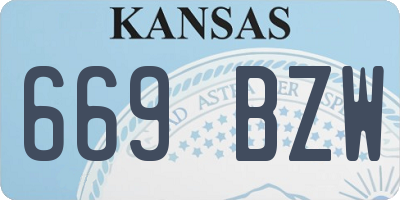 KS license plate 669BZW