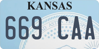 KS license plate 669CAA