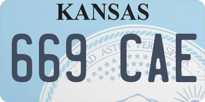 KS license plate 669CAE