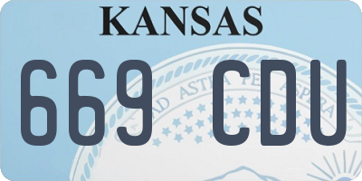 KS license plate 669CDU