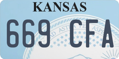 KS license plate 669CFA