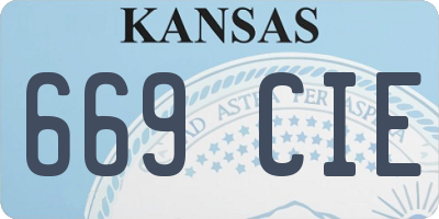 KS license plate 669CIE