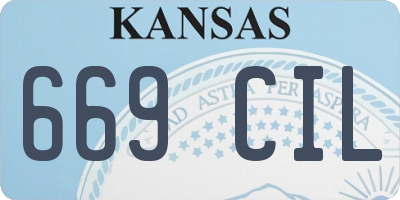 KS license plate 669CIL