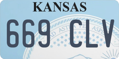 KS license plate 669CLV