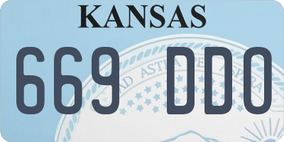 KS license plate 669DDO