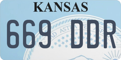 KS license plate 669DDR