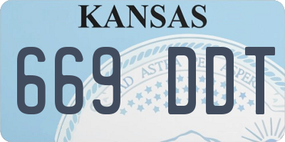 KS license plate 669DDT