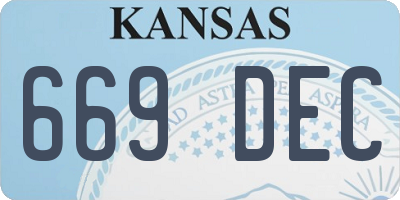 KS license plate 669DEC