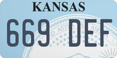 KS license plate 669DEF