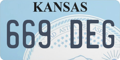 KS license plate 669DEG