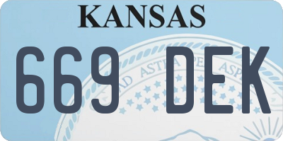 KS license plate 669DEK