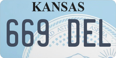 KS license plate 669DEL