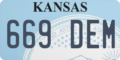KS license plate 669DEM