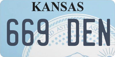 KS license plate 669DEN