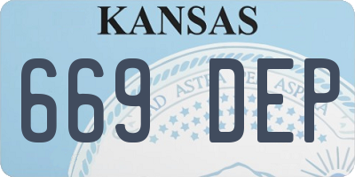 KS license plate 669DEP
