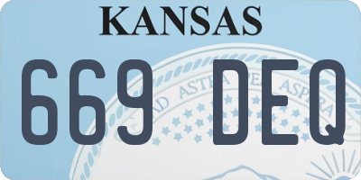 KS license plate 669DEQ