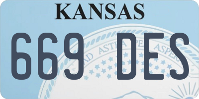 KS license plate 669DES