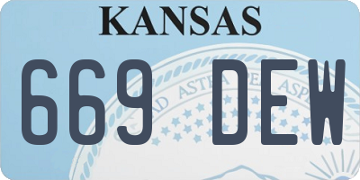 KS license plate 669DEW