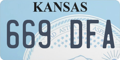 KS license plate 669DFA
