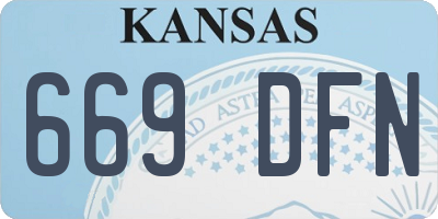 KS license plate 669DFN