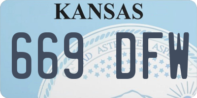 KS license plate 669DFW